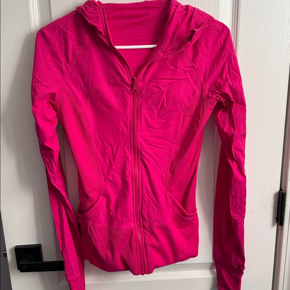 Vibrant Pink Zip-Up Hoodie